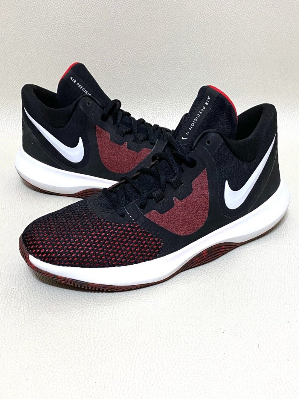Mens Nike Air Precision 2 University Red Size 10 Black & Red Sneakers Shoes